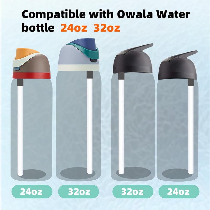 YOUCOX Straw Replacement for Owala Water Bottle 24 oz 32 oz, Reusable Plastic Straws with 1 Cleaner Brush, BPA-free, Dishwasher Safe, Straw Accessories Compatible with Owala Water Bottle - Image 3